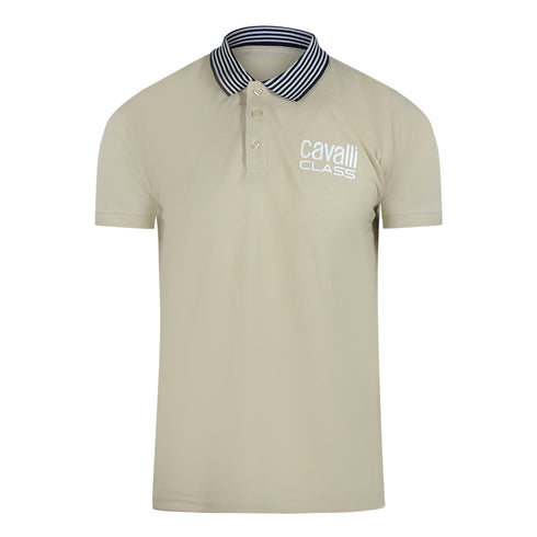 Cavalli Class Txt64E Kb002 03528 Beige Sand S S Polo Mens - Style Centre Wholesale